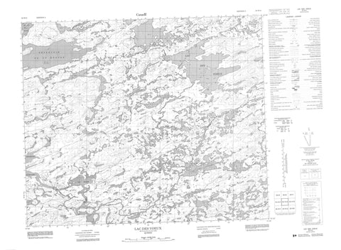 033H15 Lac Des Voeux Canadian topographic map, 1:50,000 scale