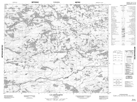 033J03 Lac Destrampes Canadian topographic map, 1:50,000 scale
