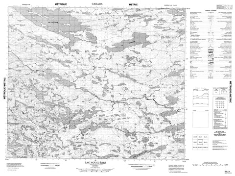 033J04 Lac Nougueres Canadian topographic map, 1:50,000 scale