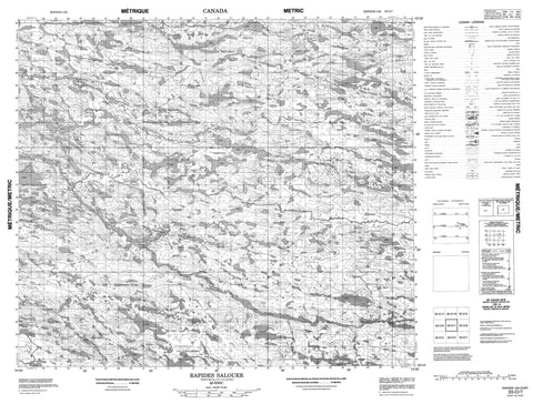033O07 Rapides Salouer Canadian topographic map, 1:50,000 scale