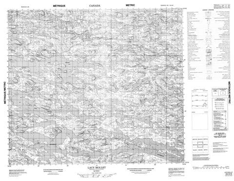 033O09 Lacs Mollet Canadian topographic map, 1:50,000 scale