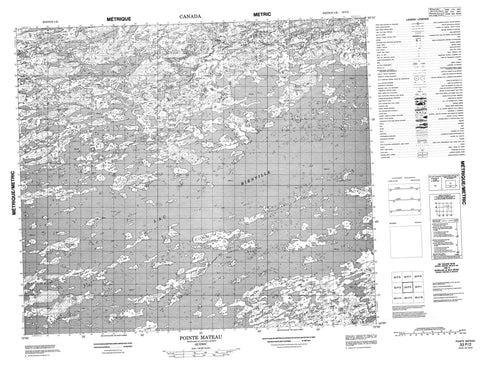 033P02 Pointe Mateau Canadian topographic map, 1:50,000 scale