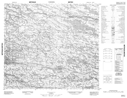 034B11 Canadian topographic map, 1:50,000 scale