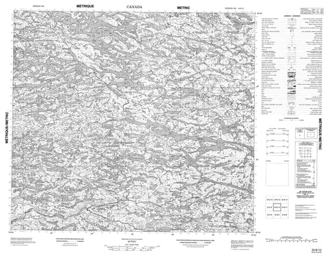 034B12 Canadian topographic map, 1:50,000 scale