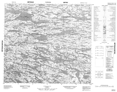 034B13 Canadian topographic map, 1:50,000 scale