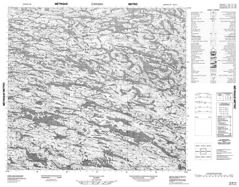 034B14 Canadian topographic map, 1:50,000 scale