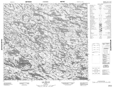 034B15 Lac Melvin Canadian topographic map, 1:50,000 scale