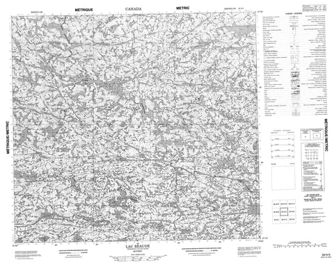 034H05 Lac Beaude Canadian topographic map, 1:50,000 scale