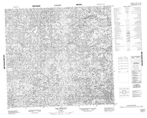 034H07 Lac Nedlouc Canadian topographic map, 1:50,000 scale