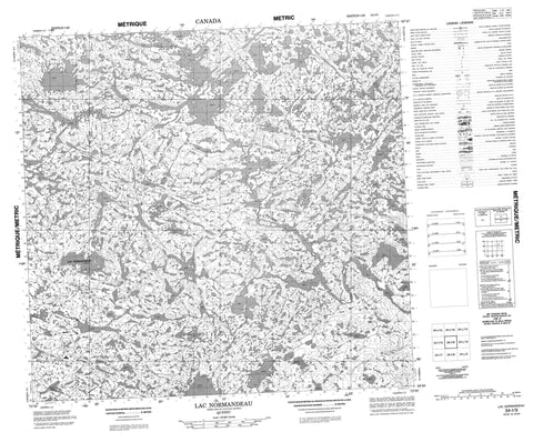 034I09 Lac Normandeau Canadian topographic map, 1:50,000 scale