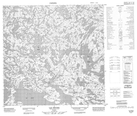 034O09 Lac Brunel Canadian topographic map, 1:50,000 scale