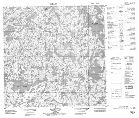 034P12 Lac Button Canadian topographic map, 1:50,000 scale