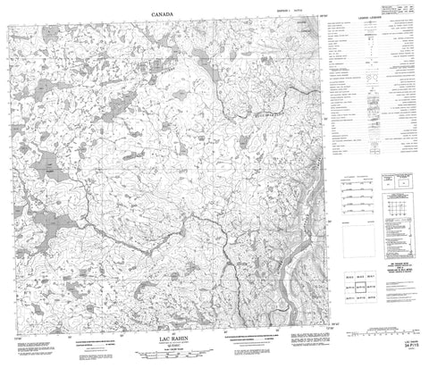 034P15 Lac Rahin Canadian topographic map, 1:50,000 scale