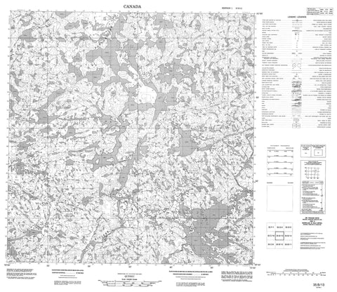 035B13 Canadian topographic map, 1:50,000 scale