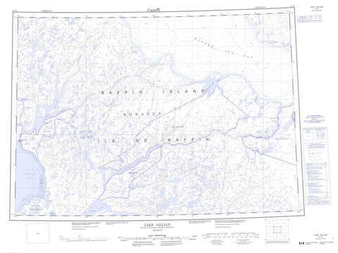 037D Lake Gillian Canadian topographic map, 1:250,000 scale