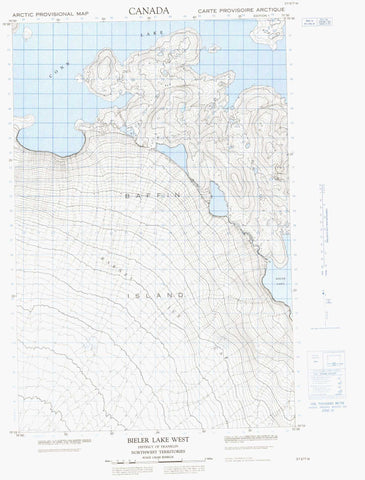 037E07W Bieler Lake West Canadian topographic map, 1:50,000 scale