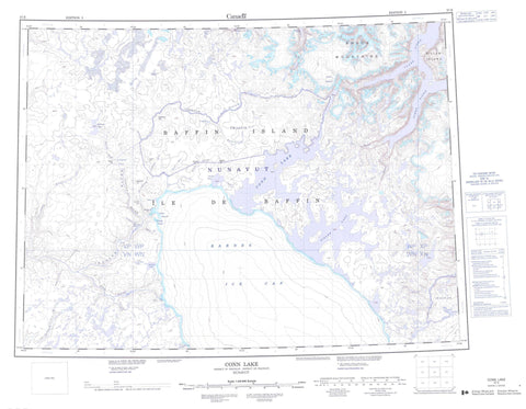037E Conn Lake Canadian topographic map, 1:250,000 scale