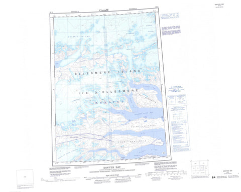 039G Sawyer Bay Canadian topographic map, 1:250,000 scale