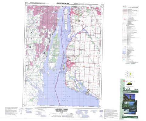 040J03 Amherstburg Canadian topographic map, 1:50,000 scale