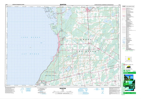 041A11 Wiarton Canadian topographic map, 1:50,000 scale