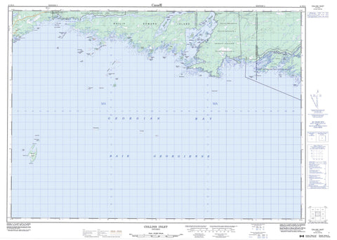 041H14 Collins Inlet Canadian topographic map, 1:50,000 scale