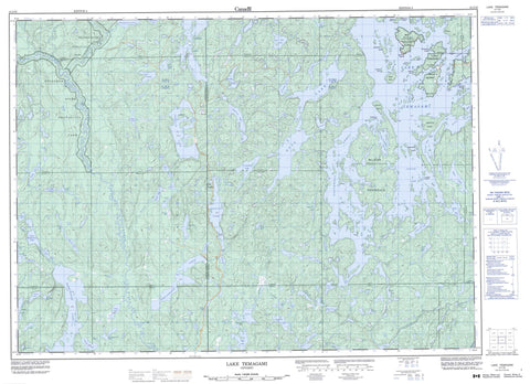 041I16 Lake Temagami Canadian topographic map, 1:50,000 scale
