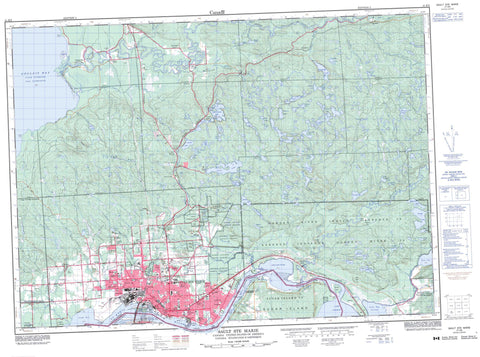 041K09 Sault Ste Marie Canadian topographic map, 1:50,000 scale