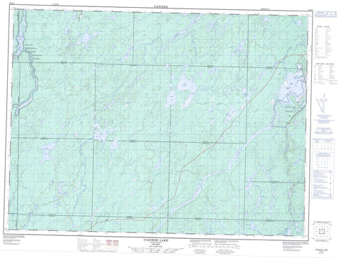 042B02 Ivanhoe Lake Canadian topographic map, 1:50,000 scale