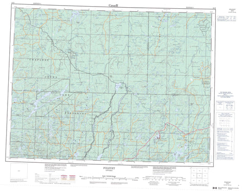 042B Foleyet Canadian topographic map, 1:250,000 scale