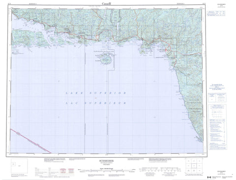 042D Schreiber Canadian topographic map, 1:250,000 scale