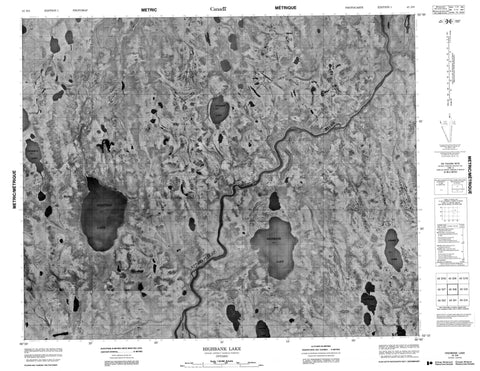043D08 Highbank Lake Canadian topographic map, 1:50,000 scale