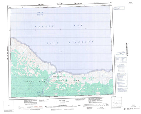 043N Winisk Canadian topographic map, 1:250,000 scale