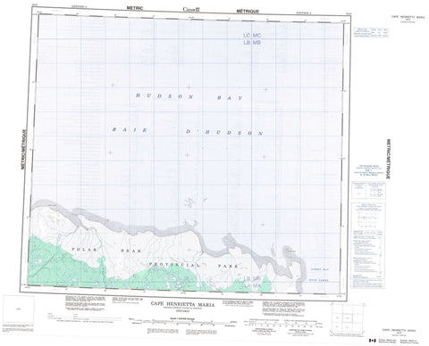 043O Cape Henrietta Maria Canadian topographic map, 1:250,000 scale