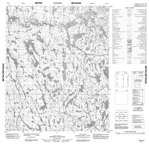 046E14 No Title Canadian topographic map, 1:50,000 scale