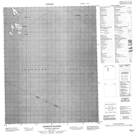 046K05 Harbour Islands Canadian topographic map, 1:50,000 scale