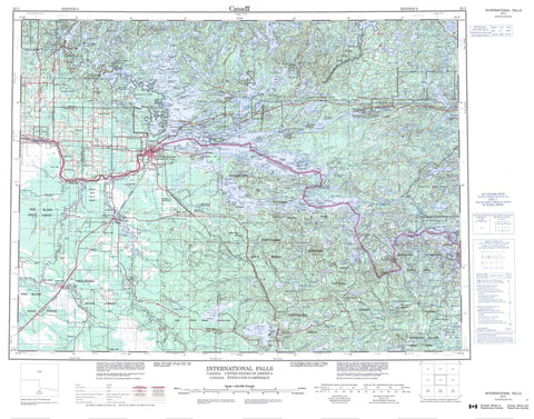 052C International Falls Canadian topographic map, 1:250,000 scale