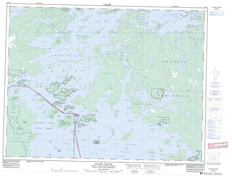 052E07 Falcon Island Canadian topographic map, 1:50,000 scale