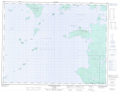 052H16 Livingstone Point Canadian topographic map, 1:50,000 scale