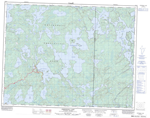 052L03 Crowduck Lake Canadian topographic map, 1:50,000 scale