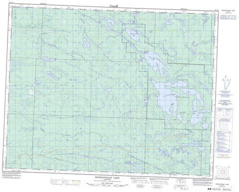 052L13 Manigotagan Lake Canadian topographic map, 1:50,000 scale