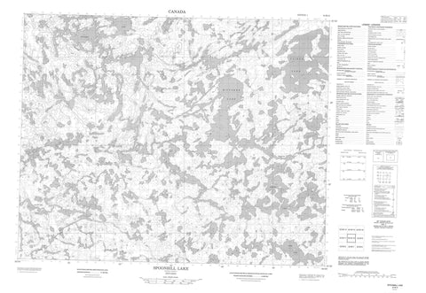 052M10 Spoonbill Lake Canadian topographic map, 1:50,000 scale