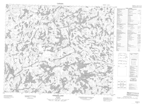 052M15 Onepine Lake Canadian topographic map, 1:50,000 scale