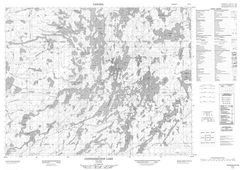 052N02 Confederation Lake Canadian topographic map, 1:50,000 scale