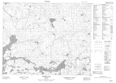 052N13 Berens Lake Canadian topographic map, 1:50,000 scale
