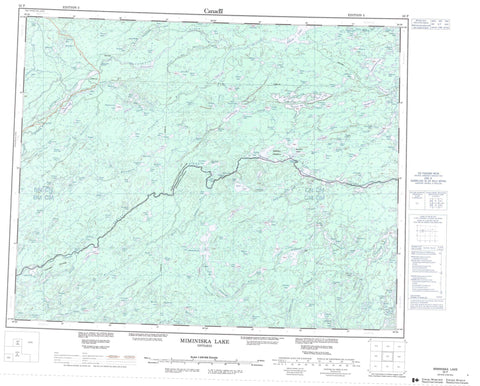 052P Miminiska Lake Canadian topographic map, 1:250,000 scale