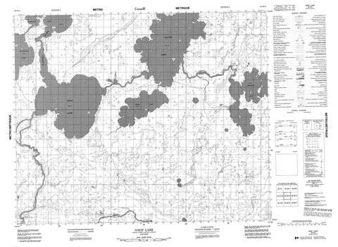 053B13 Nikip Lake Canadian topographic map, 1:50,000 scale