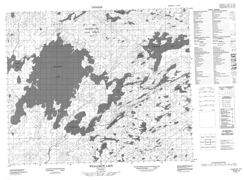 053B14 Weagamow Lake Canadian topographic map, 1:50,000 scale