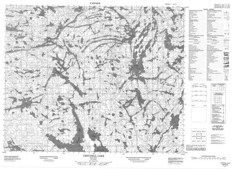 053C05 Critchell Lake Canadian topographic map, 1:50,000 scale