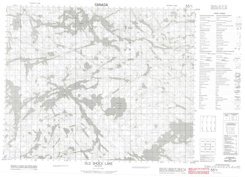053D01 Old Shoes Lake Canadian topographic map, 1:50,000 scale
