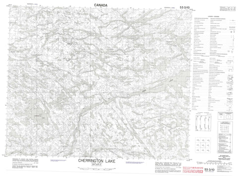 053D10 Cherrington Lake Canadian topographic map, 1:50,000 scale